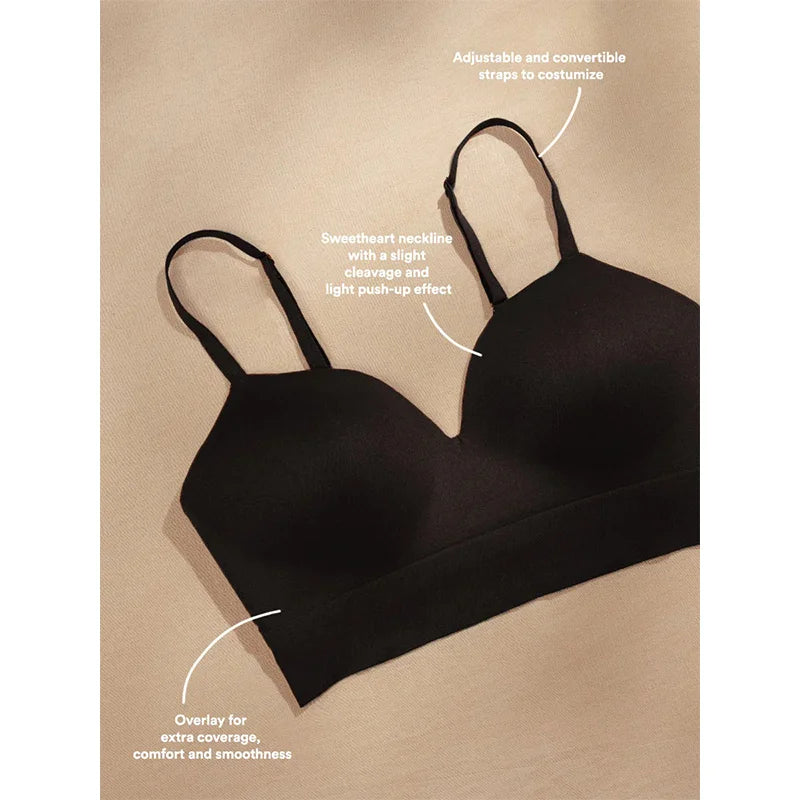 Women'S Anti-Sagging plus Size Bra Upper Support Traceless Underwear Comfortable Everyday Gather-Up Wireless Smooth Back Bra